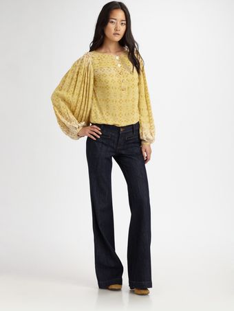  Octavia Pleated Silk Tunic Top 