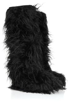 Miu Miu Faux Fur and Suede Boots - Lyst