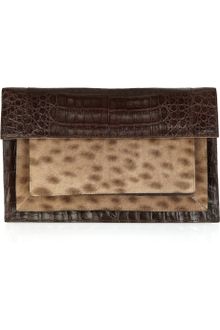 Nancy Gonzalez Calf Hair and Crocodile Clutch - Lyst