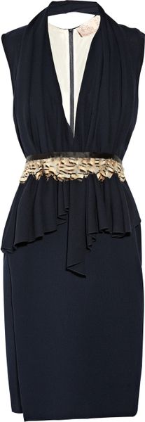 Roksanda Ilincic Darter Woolcrepe Dress in Blue (navy) - Lyst