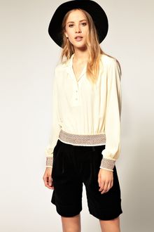 ASOS Collection Asos Shirred Hem 70s Blouse - Lyst
