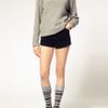 Asos Collection Asos Fairisle Knit Knee High Socks in Gray (grey) - Lyst