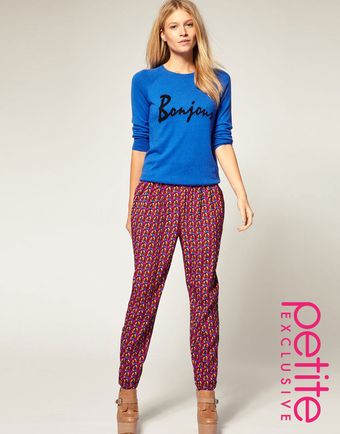  Asos Petite Exclusive Peg Trousers in Owl Print 