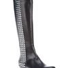 Gianmarco Lorenzi Stud Riding Boot in Black - Lyst