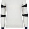 Gryphon Slash Crew Neck Jumper in White (ivory) - Lyst