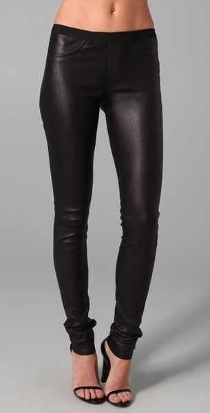 Helmut Lang Stretch Leather Pants - Lyst