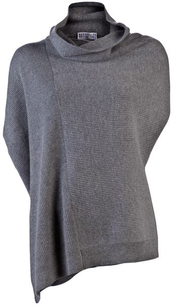 Brunello Cucinelli Asymmetrical Poncho - Lyst