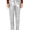Etro Metallic Silkblend Cropped Pants in Silver - Lyst