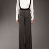 Msgm Long Sleeve Drape Neck Shirt in White - Lyst
