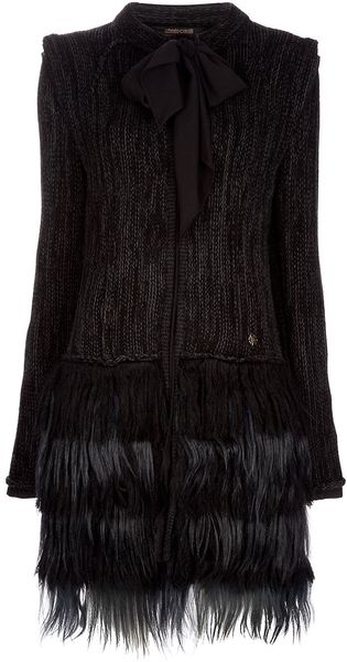 Roberto Cavalli Pussybow Collar Coat - Lyst