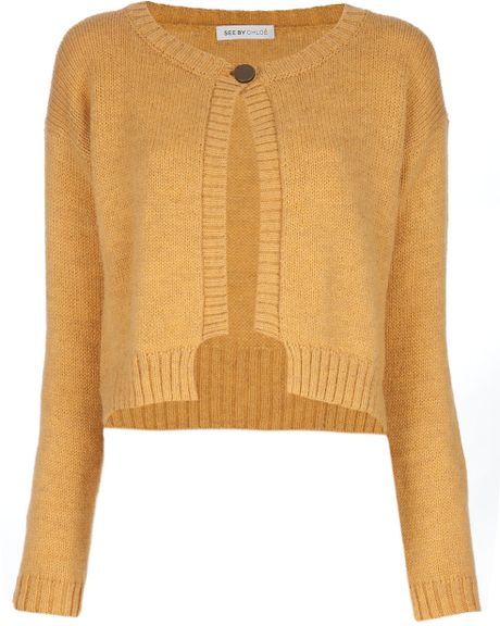 See By Chloé Cardigan in Beige (camel) - Lyst