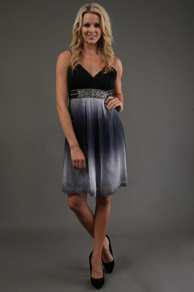 Sue Wong Short Dress in Black - Lyst