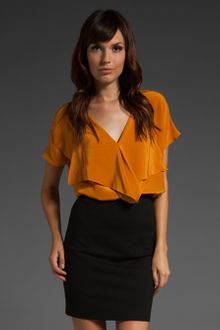 Cut25 Silk Ruffle Front Top - Lyst