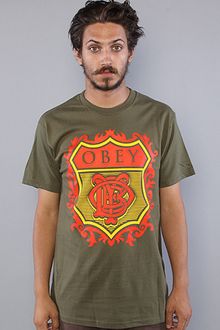 Obey The Low Life Monogram Basic Tee in Olive - Lyst