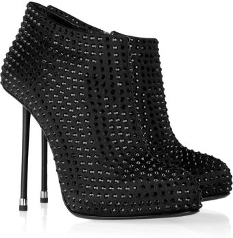 Giuseppe Zanotti Crystal-embellished Satin Ankle Boots - Lyst