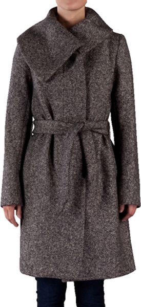 Martin Grant Asymmetrical Collar Coat in Black/grey Tweed - Lyst