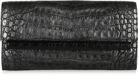 Nancy Gonzalez Crocodile Clutch in Black (pewter) - Lyst