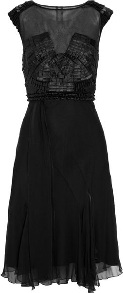 Alberta Ferretti Ribbon-embellished Silk-chiffon Dress - Lyst