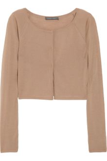 Alberta Ferretti Cropped Fine-knit Wool Cardigan - Lyst