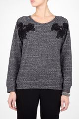 Vanessa Bruno Athé Grey Appliqué Sweatshirt