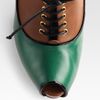 Christian Louboutin Leather Laceup Colorblock Peep Toe Ankle Boots in Multicolor (emerald) - Lyst