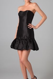 Reem Acra Silk Gazar Dress with Trimmed Hem - Lyst