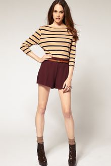 River Island Wool Short With Belt - Lyst