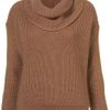 Topshop Knitted Roll Neck Jumper in Brown (camel) - Lyst