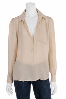 Haute Hippie Sheer V-neck Blouse - Lyst
