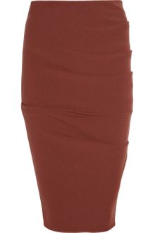 La Petite Salope Ruched Stretch Wool-crepe Pencil Skirt - Lyst