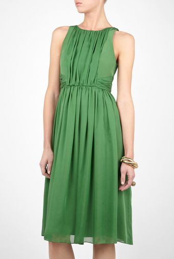 Tibi Emerald Green Sleeveless Dress - Lyst