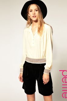ASOS Collection Asos Petite Shirred Hem 70s Blouse - Lyst