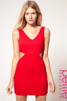 ASOS Collection Asos Petite Exclusive Mini Dress with Cross Back Cut Out Side - Lyst