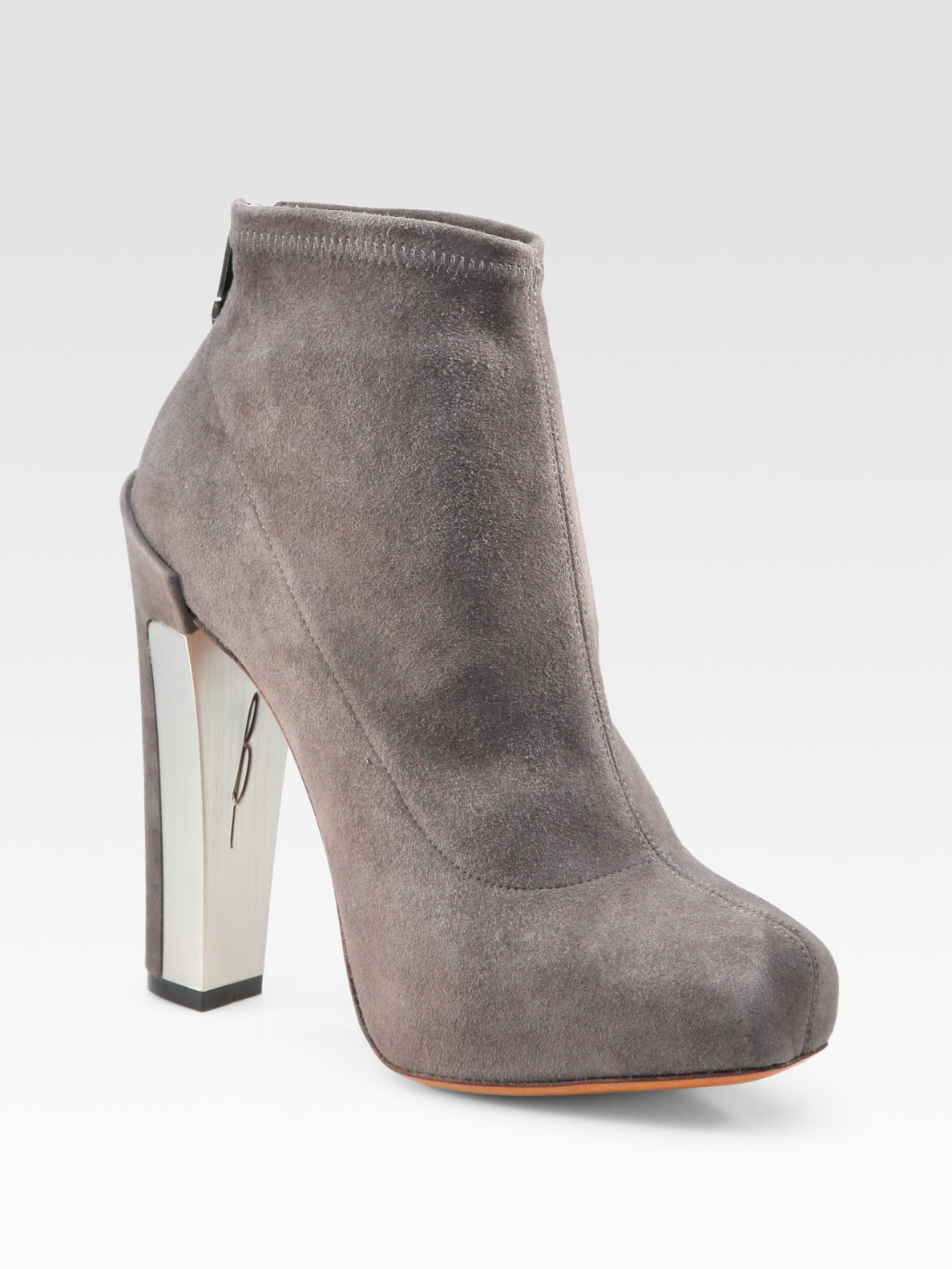 grey stretch ankle boots