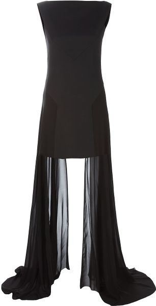 Gareth Pugh Wool and Chiffon Dress - Lyst