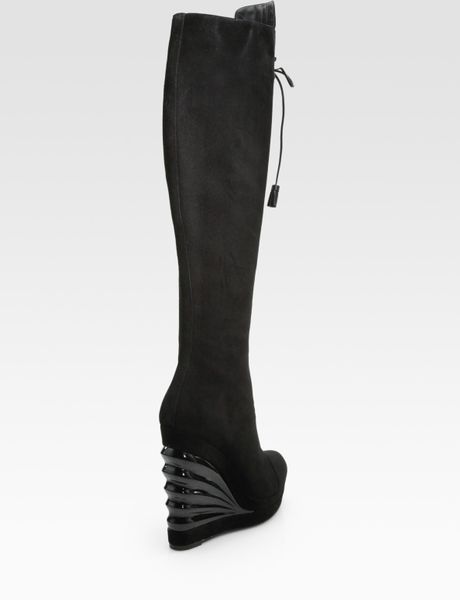 saint laurent suede lace up boots