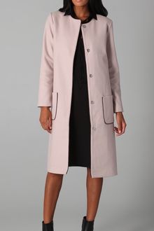 Adam Long Coat with Leather Trim - Lyst