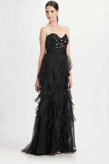 Badgley Mischka Sequined Gown - Lyst