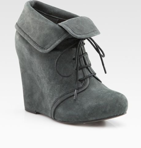 grey boots wedge ankle lace suede gray manor elizabeth james