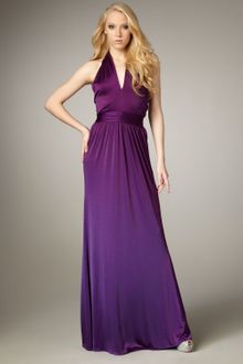 Halston Heritage Banded-waist Halter Gown - Lyst