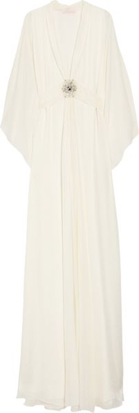 Matthew Williamson Silkchiffon Gown in White (ivory) - Lyst
