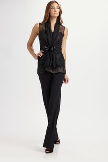 Oscar de la Renta Stretch Wool Trousers - Lyst