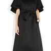 Vionnet Collarless Capesleeved Wool Coat in Black - Lyst