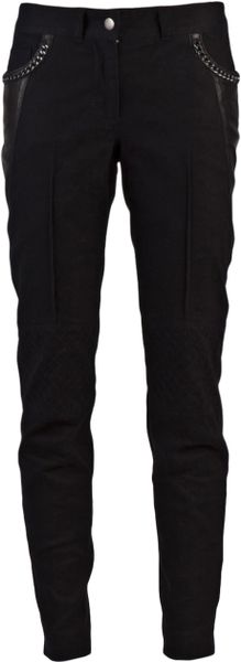 Yigal Azrouel Chain Leather Jean in Black (jet) - Lyst