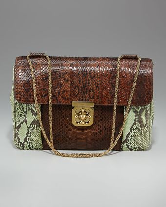  Elsie Jumbo Shoulder Bag, Python Colorblock 