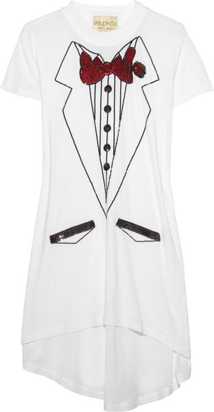 Wildfox White Label Sequin-embellished Cotton-blend Tunic - Lyst