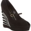 Yves Saint Laurent Sculpted Wedge Shoe in Black - Lyst