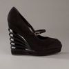 Yves Saint Laurent Sculpted Wedge Shoe in Black - Lyst