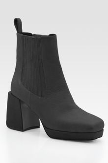 Pollini Plateau Leather Ankle Boots - Lyst