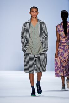 Richard Chai Spring 2012 Striped Unfitted Shorts - Lyst